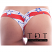 Body Zone Patriotic 'Waves of Great' Scrunch Back Super Micro Shorts - PA181244WG - Rear View