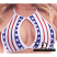 Body Zone Patriotic Keyhole Halter Top - PA181658TT - Ticker Tape