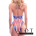 Body Zone Patriotic High Hip Bodysuit - PA181822FG - Faded Glory - Rear View