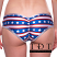 Body Zone Patriotic Perfect Panty - PA191154LS - Red, White & Blue Stripes with White Stars - Rear View