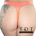 BodyZone Apparel High Rise Foil Thong - 1132FO - Iridescent Coral - Rear View