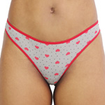 Rene Rofe Cotton Spandex Thong Panty- 12206-9073G Panties Underwear