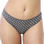 Rene Rofe Cotton Spandex Thong Panty - 12206-P135G Panties Underwear