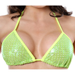 Body Zone Shiny Mesh Tri Top - 1650SM | 2 Colors Available