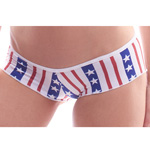 Body Zone Patriotic 'Ticker Tape' Super Micro Shorts - PA181243TT