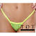 Body Zone Shiny Mesh Tiny Low Back Tee Thong in Neon Yellow - 1162SMNY