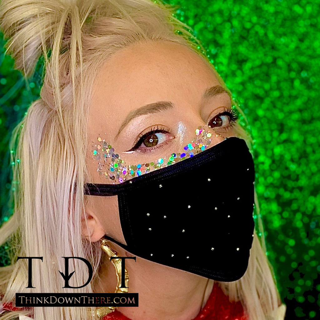 Body Zone Rhinestone Face Mask - 1007ME - 10 Colors Available
