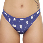 Rene Rofe Cotton Spandex Thong Panty - 12206-J331 Panties Underwear
