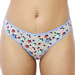 Rene Rofe Cotton Spandex Thong Panty - 12206-P711 Panties Underwear